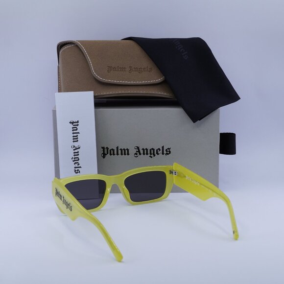 Palm Angels PERI002 PALM 1807 Rectangle Sunglasses - Yellow/Dark Grey - Picture 7 of 10